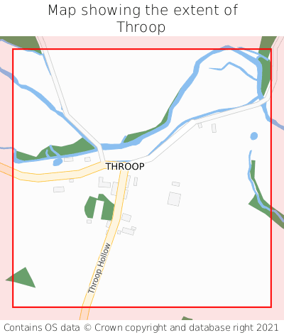 Map showing extent of Throop as bounding box