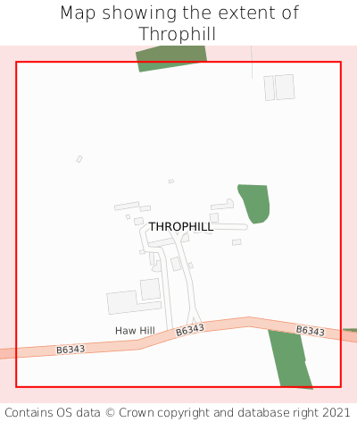 Map showing extent of Throphill as bounding box