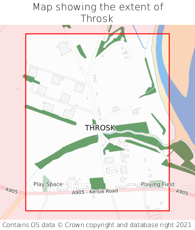 Map showing extent of Throsk as bounding box