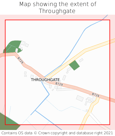 Map showing extent of Throughgate as bounding box