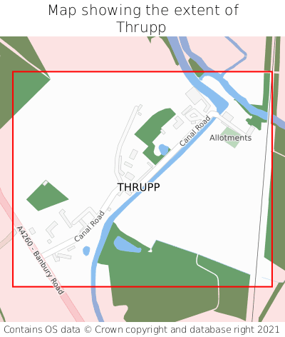 Map showing extent of Thrupp as bounding box