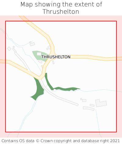 Map showing extent of Thrushelton as bounding box