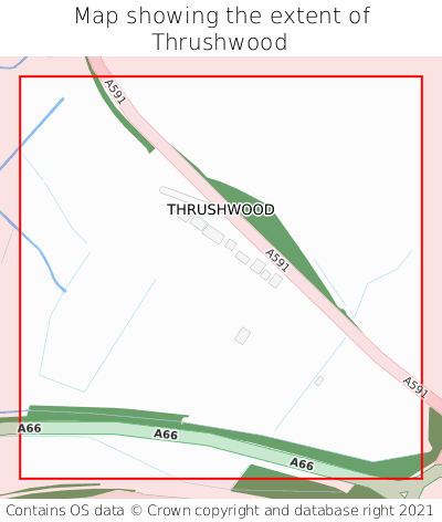 Map showing extent of Thrushwood as bounding box