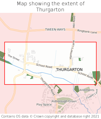 Map showing extent of Thurgarton as bounding box