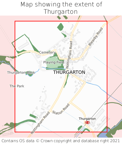Map showing extent of Thurgarton as bounding box
