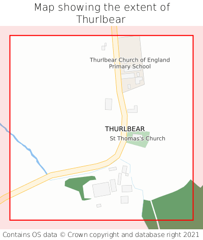 Map showing extent of Thurlbear as bounding box