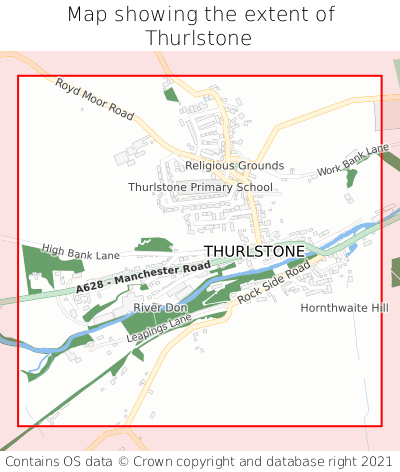 Map showing extent of Thurlstone as bounding box