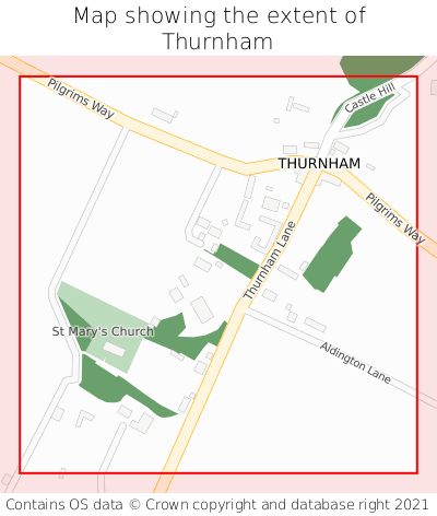 Map showing extent of Thurnham as bounding box