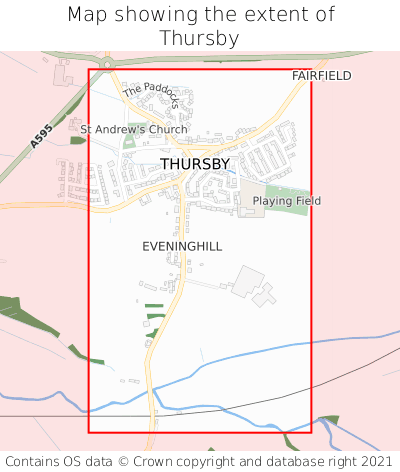 Map showing extent of Thursby as bounding box