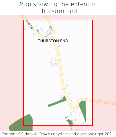 Map showing extent of Thurston End as bounding box