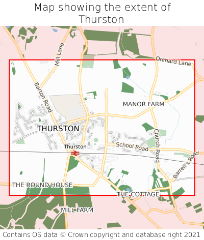 Map showing extent of Thurston as bounding box