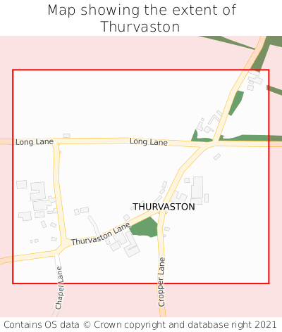 Map showing extent of Thurvaston as bounding box