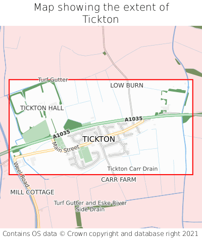 Map showing extent of Tickton as bounding box