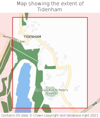 Map showing extent of Tidenham as bounding box