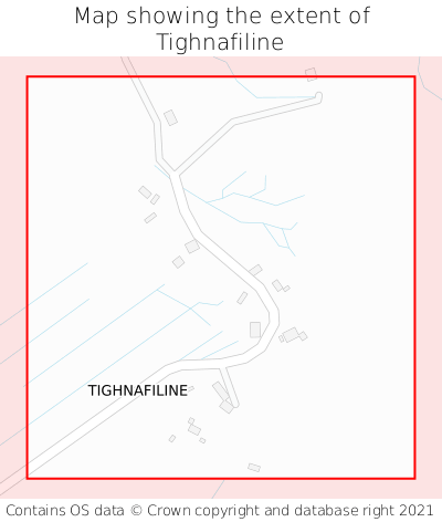 Map showing extent of Tighnafiline as bounding box