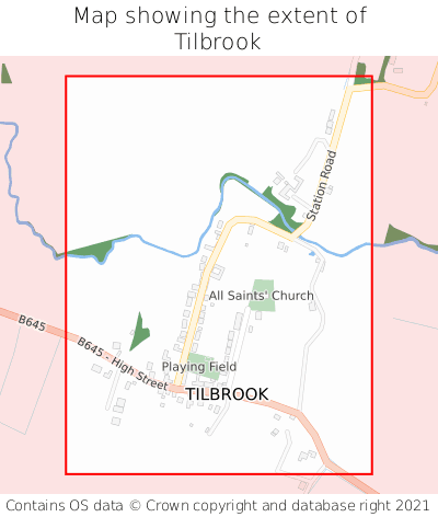 Map showing extent of Tilbrook as bounding box