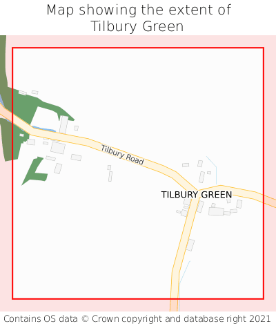 Map showing extent of Tilbury Green as bounding box