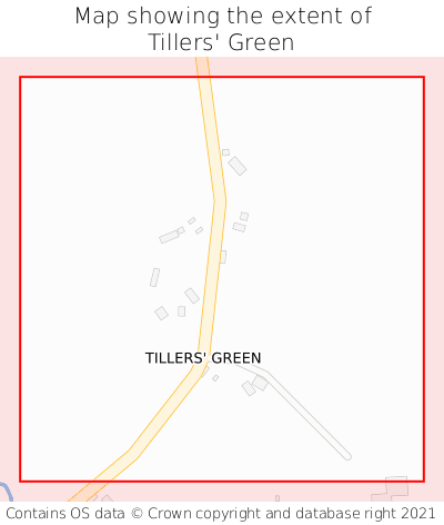 Map showing extent of Tillers' Green as bounding box