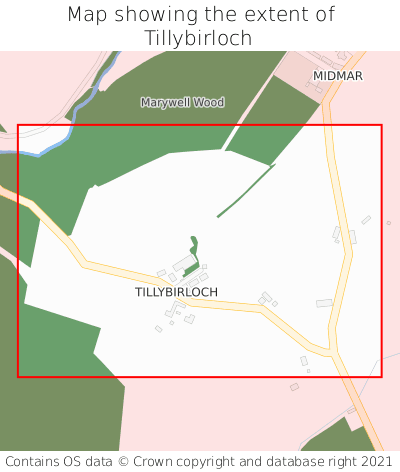 Map showing extent of Tillybirloch as bounding box
