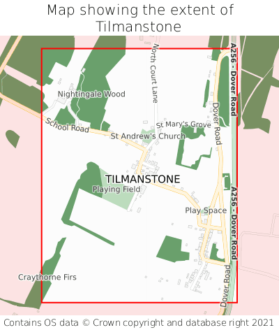 Map showing extent of Tilmanstone as bounding box