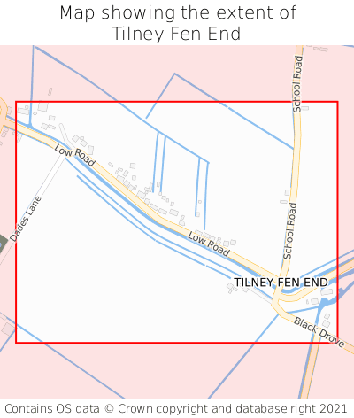 Map showing extent of Tilney Fen End as bounding box