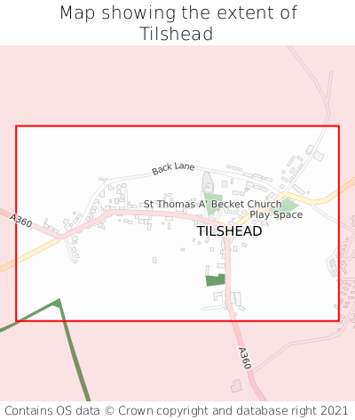 Map showing extent of Tilshead as bounding box