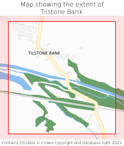 Map showing extent of Tilstone Bank as bounding box