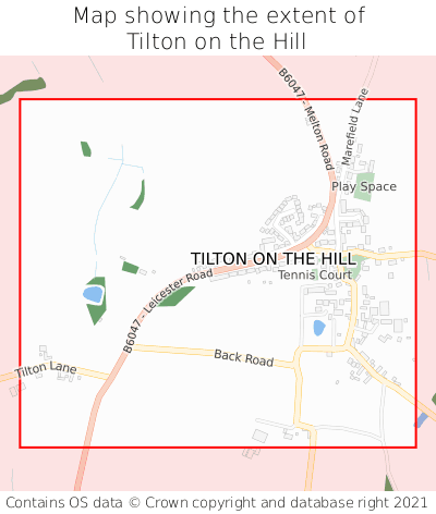 Map showing extent of Tilton on the Hill as bounding box