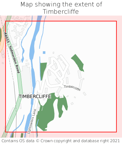 Map showing extent of Timbercliffe as bounding box
