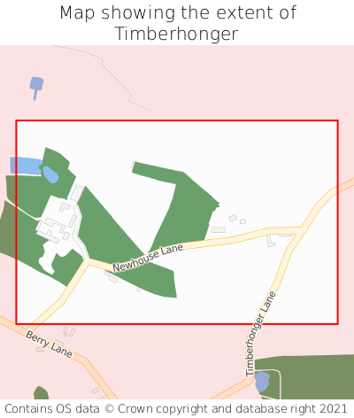 Map showing extent of Timberhonger as bounding box