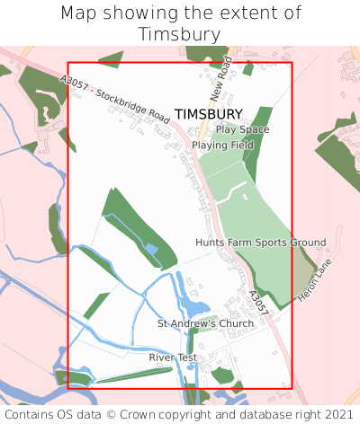 Map showing extent of Timsbury as bounding box