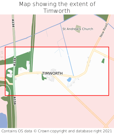 Map showing extent of Timworth as bounding box