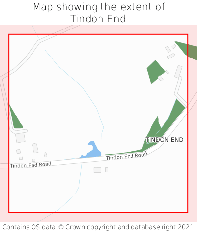 Map showing extent of Tindon End as bounding box