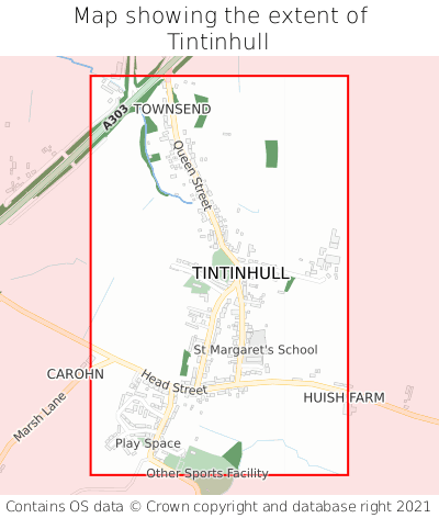 Map showing extent of Tintinhull as bounding box
