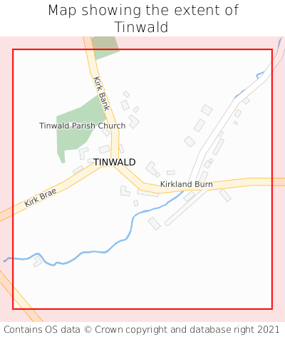Map showing extent of Tinwald as bounding box