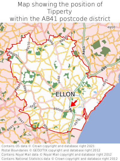 Map showing location of Tipperty within AB41