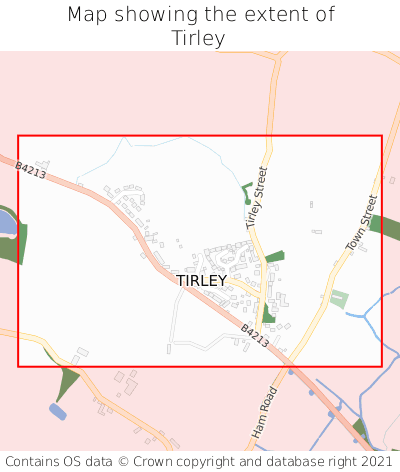 Map showing extent of Tirley as bounding box