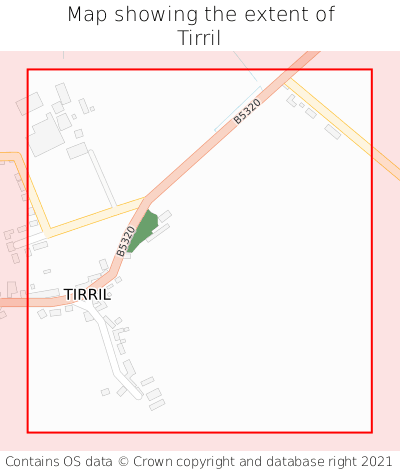 Map showing extent of Tirril as bounding box
