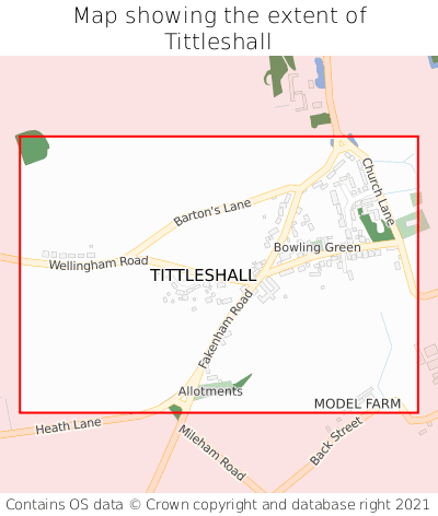 Map showing extent of Tittleshall as bounding box