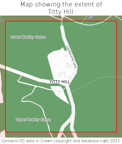 Map showing extent of Titty Hill as bounding box