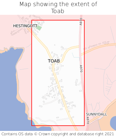 Map showing extent of Toab as bounding box