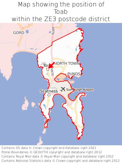 Map showing location of Toab within ZE3