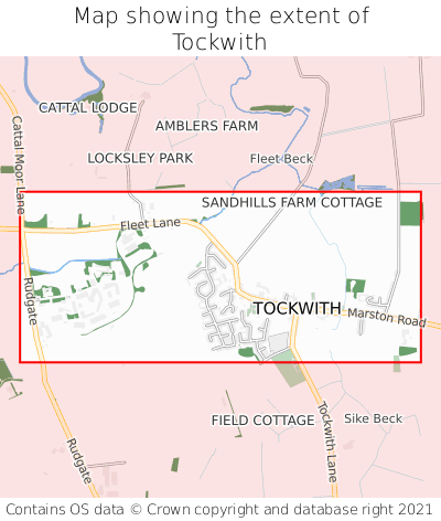 Map showing extent of Tockwith as bounding box