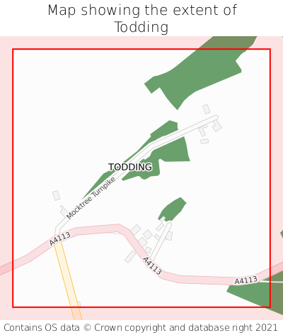 Map showing extent of Todding as bounding box