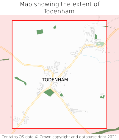 Map showing extent of Todenham as bounding box