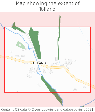 Map showing extent of Tolland as bounding box