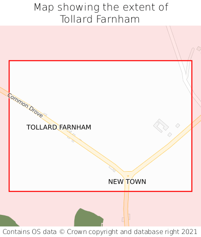 Map showing extent of Tollard Farnham as bounding box