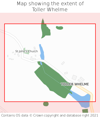 Map showing extent of Toller Whelme as bounding box