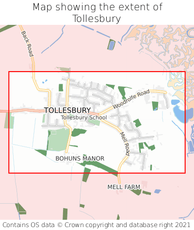 Map showing extent of Tollesbury as bounding box