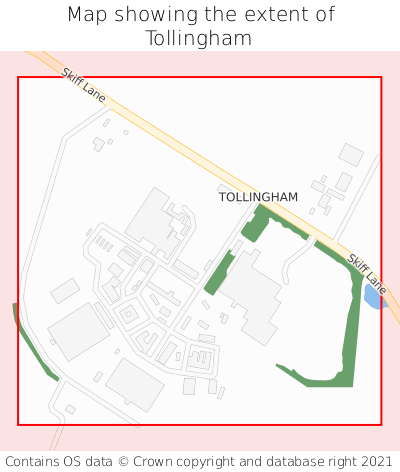Map showing extent of Tollingham as bounding box